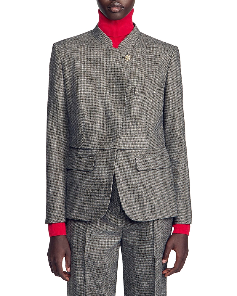 Sandro Vannina Band Collar Suit Jacket