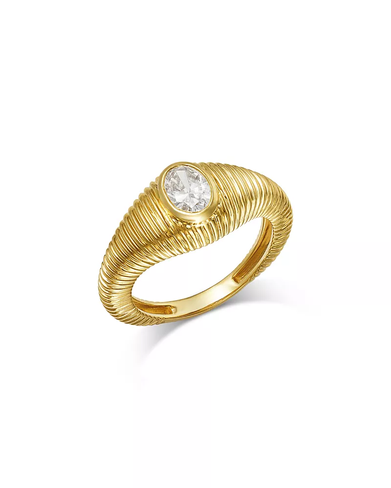 Bloomingdale's Fine Collection Luxe Collection Certified Lab Grown Diamond Pinky Ring in 14K Yellow Gold, 0.33 tcw