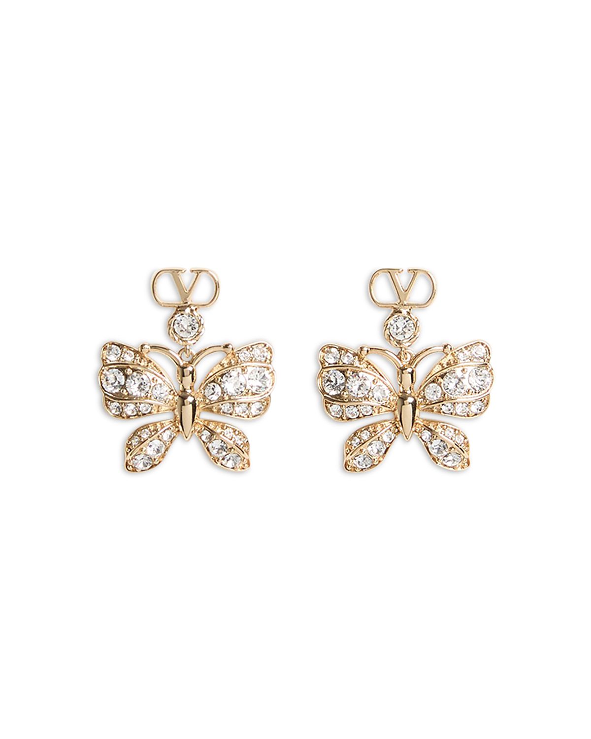Valentino Garavani Pave Butterfly Drop Earrings