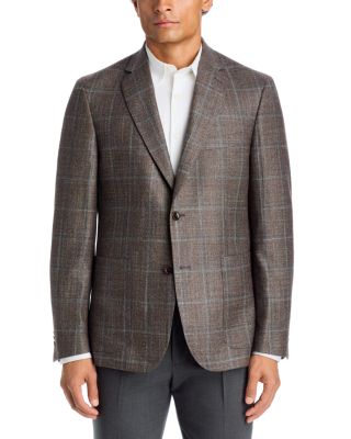 Loro Piana Fabric Wool, Silk & Cashmere Windowpane Unstructured Regular Fit Sport Coat - Exclusive