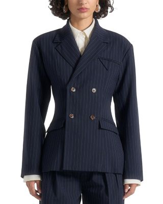 Maia Pinstripe Double Breasted Blazer