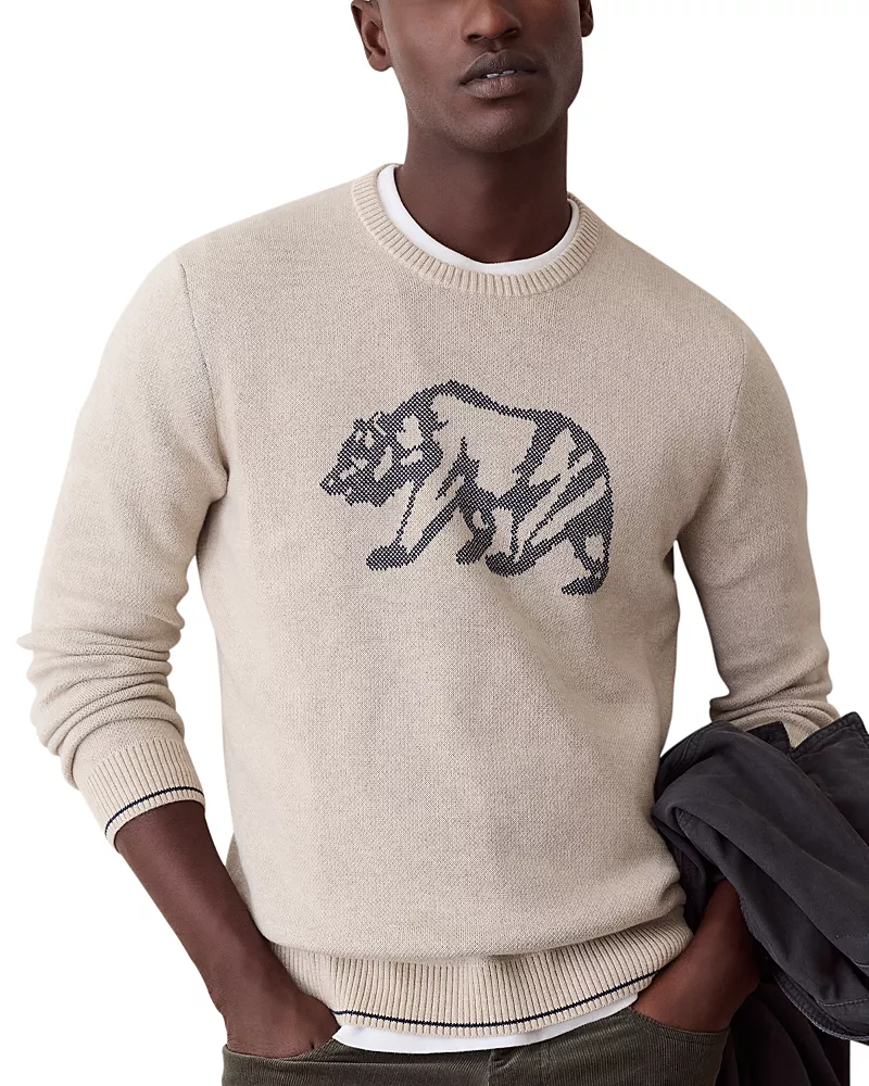 Marine Layer Varsity Relaxed Fit Intarsia Crewneck Sweater