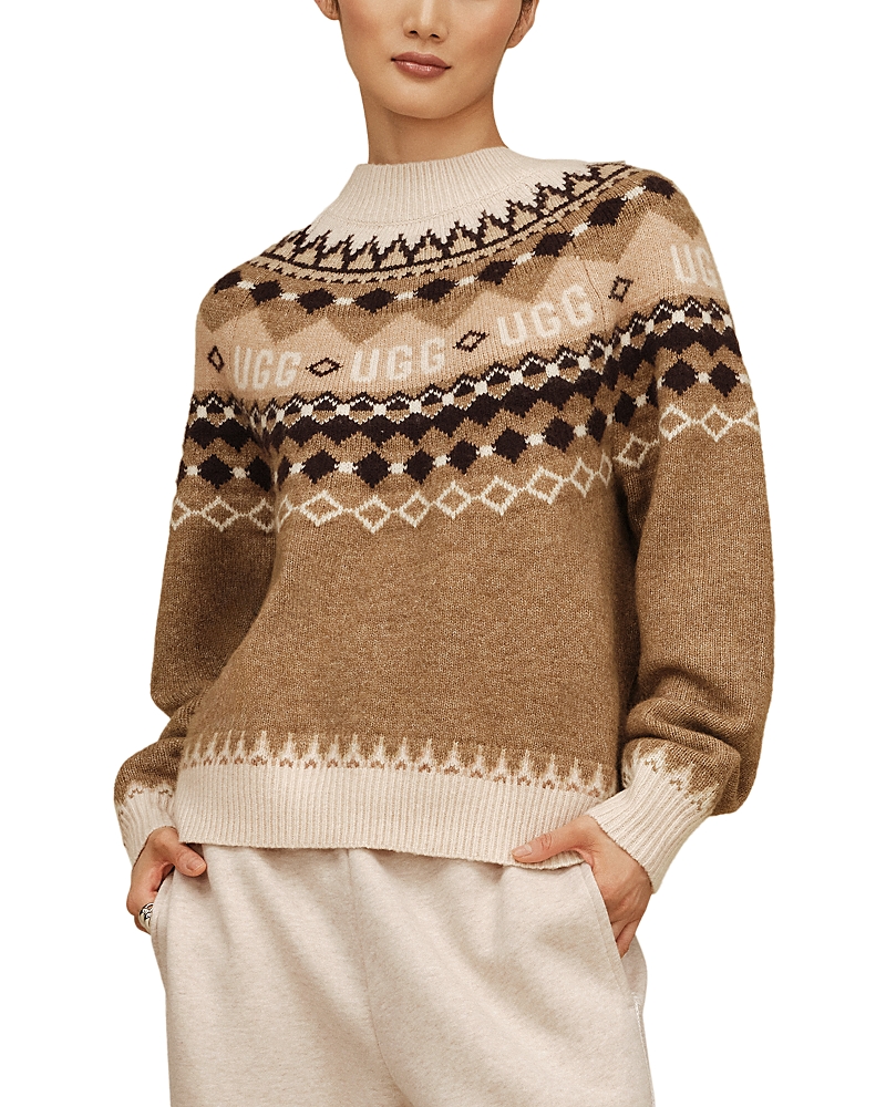 Ugg Braylee Isle Crewneck Sweater In Coffee Heather