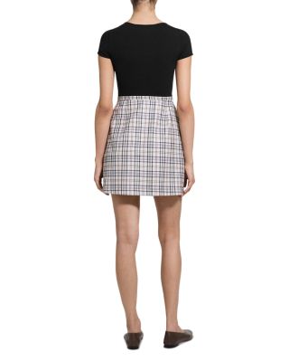 Short Sleeve A Line Wool Dress - thumbnail 4