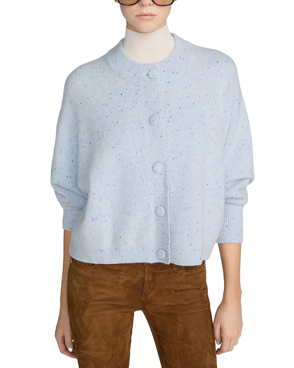 Frame The Lightweight Fleck Cashmere Cardigan