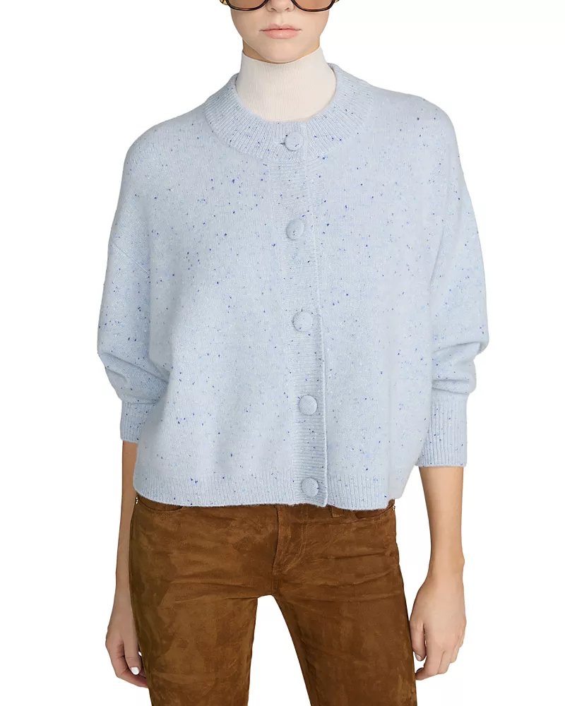 Frame The Lightweight Fleck Cashmere Cardigan