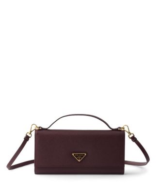 Saffiano Leather Wallet With Shoulder Strap