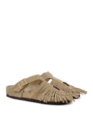 x Etro Women's Gizeh Long Fringe Suede Flats