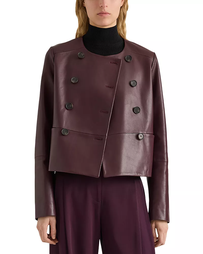 Proenza Schouler White Label Courtney Leather Double Breasted Jacket