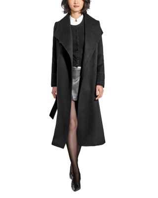 Alpaca & Wool Funnel Collar Wrap Coat