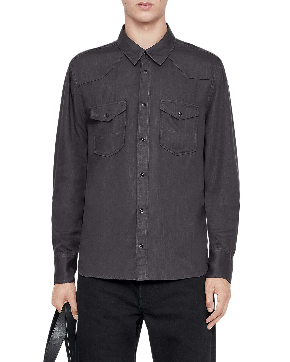 Allsaints Hanway Western Point Collar Pocket Shirt