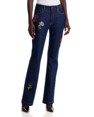 Rhinestone Roses Stevie High Rise Bootcut Jeans in Neptune Multi