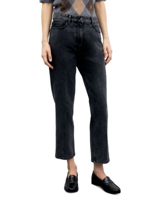Irma High Rise Straight Jeans in Charcoal