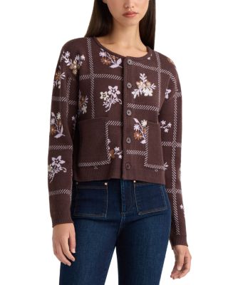 Patchwork Jacquard Cardigan Sweater