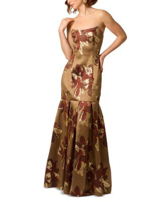 Strapless Jacquard Gown