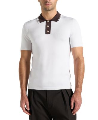 Roux Contrast Detail Luxe Knit Polo Shirt