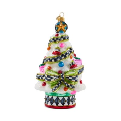 Confetti Christmas Tree Glass Ornament