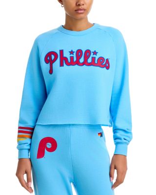 Phillies Rugby Stitch Graphic Cropped Crewneck Sweatshirt