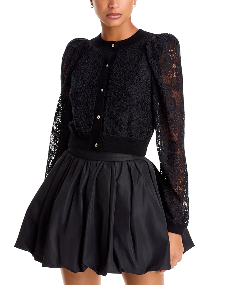 Alice And Olivia Kitty Crewneck Cardigan Sweater