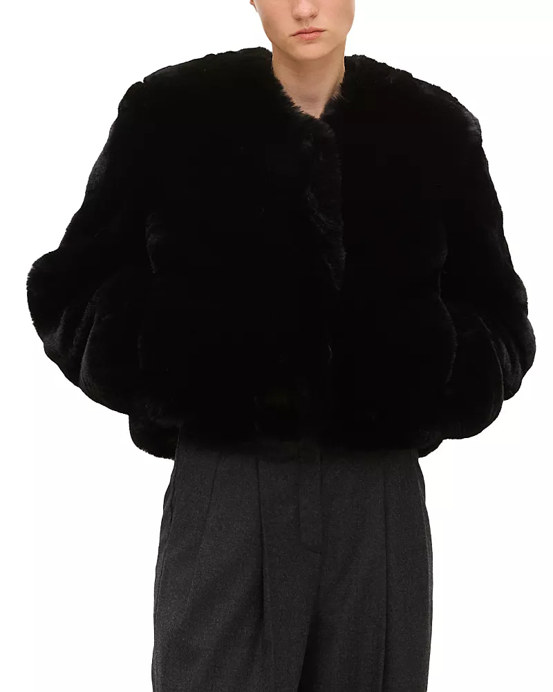 Theory Cropped Faux Fur Jacket
