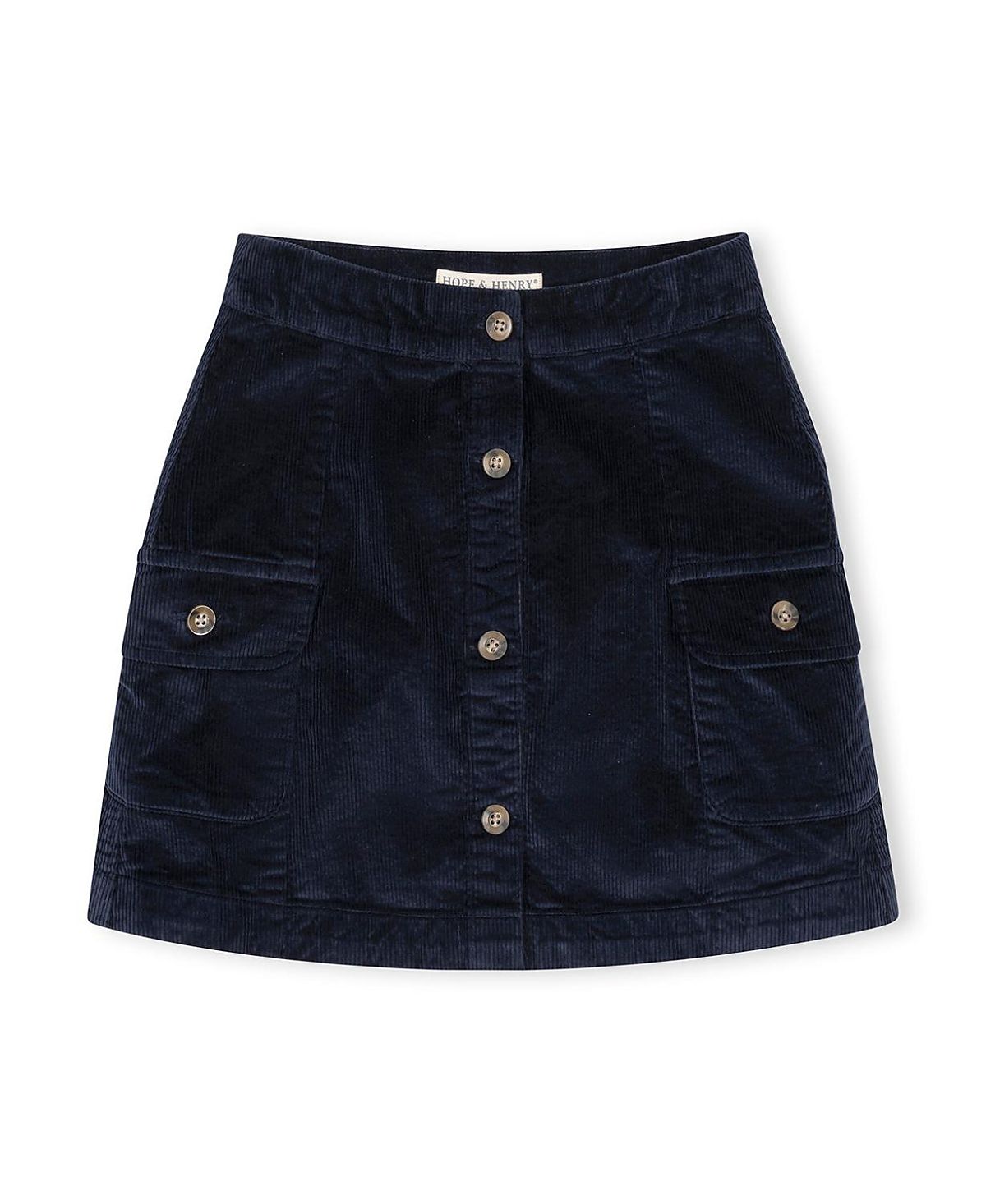 Hope & Henry Girls' Organic Corduroy Button Front Skirt - Little Kid, Big Kid