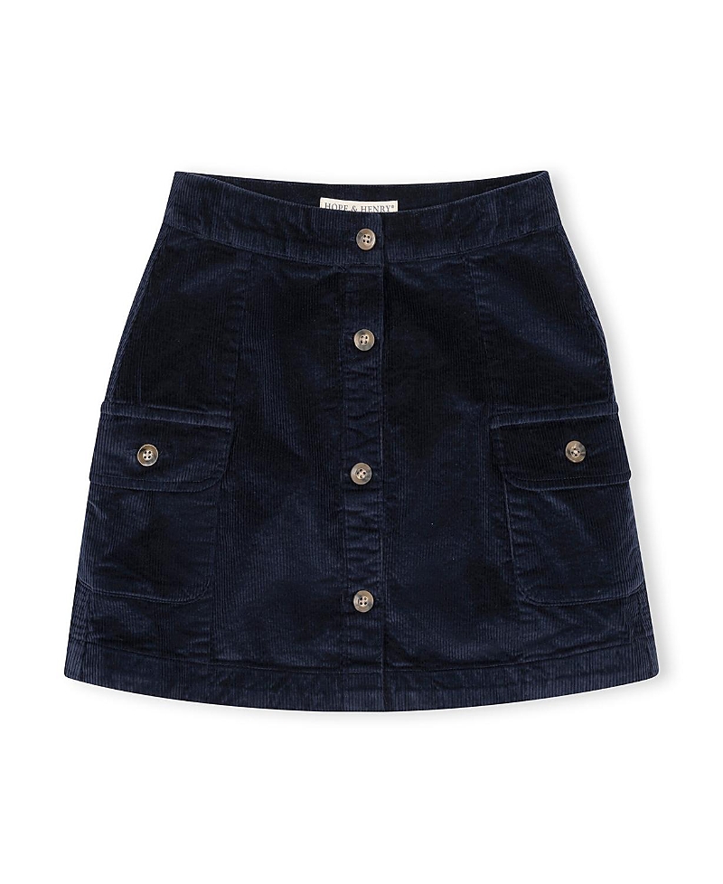 Hope & Henry Girls' Organic Corduroy Button Front Skirt - Little Kid, Big Kid