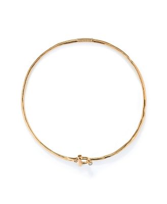 UNOde50 Rigid Necklace with Gold-Plated Front Clasp with White Topaz