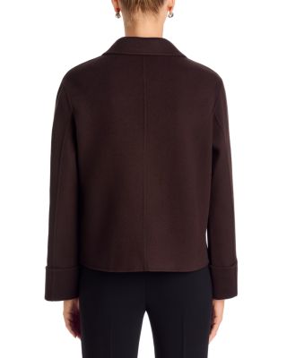 Double Face Wool Blend Boxy Cuff Jacket - thumbnail 10