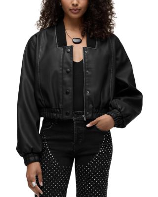 Hudson Faux Leather Bomber Jacket