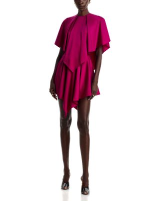 Satin Cape Mini Dress