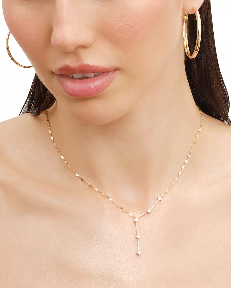 Lana 14K Yellow Gold Diamond Bar Remix Lariat Necklace, 0.59 tcw