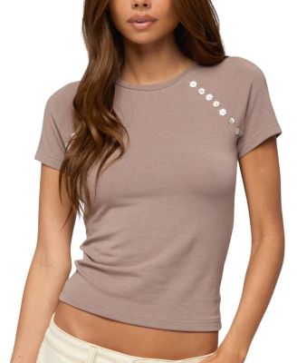 Rowan Iridescent Button Raglan T Shirt