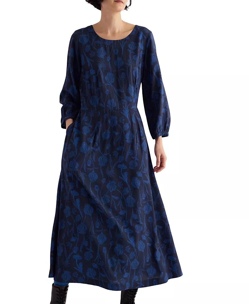 Seasalt Cornwall Tilly 3/4 Blouson Sleeve Midi Dress