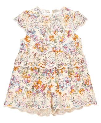 Girls' Posie Cotton Embroidered Romper - Baby
