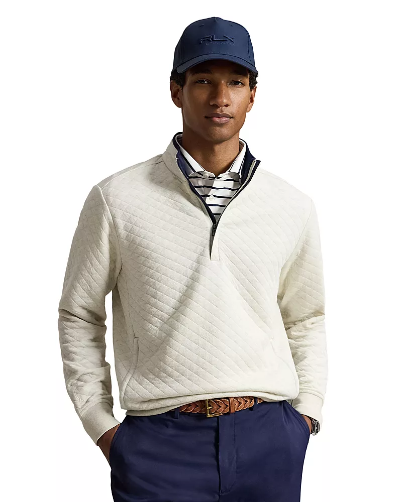 Polo Ralph Lauren Quilted Double Knit Half Zip Sweater