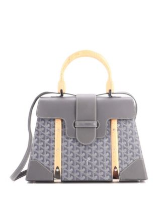  MM Saigon Top Handle Bag Coated Canvas with Leather