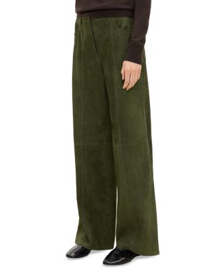 High Rise Suede Wide Leg Jeans