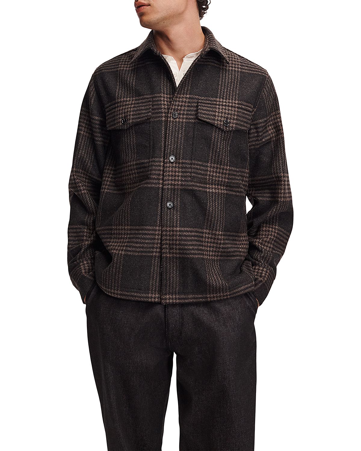 rag & bone Austin Plaid Wool Blend Pocket Shirt