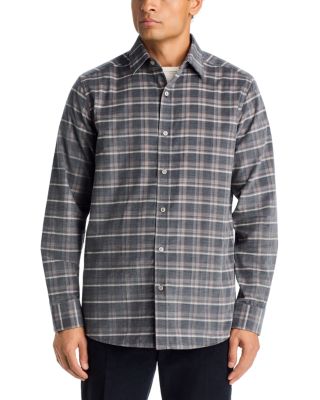 Corduroy Plaid Cotton Button Down Shirt - Exclusive