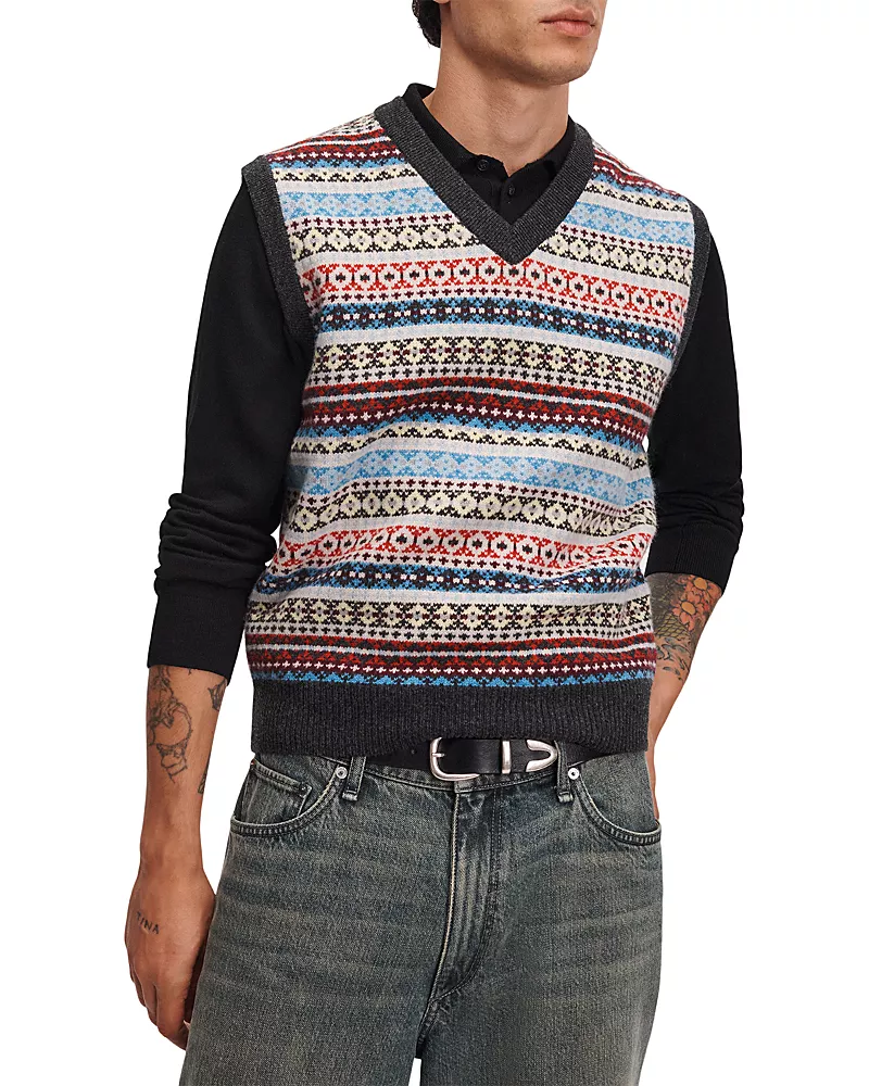 rag & bone Wool Classic Fit Fair Isle Vest