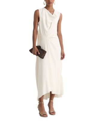 Dorota Draped Dipped Hem Dress