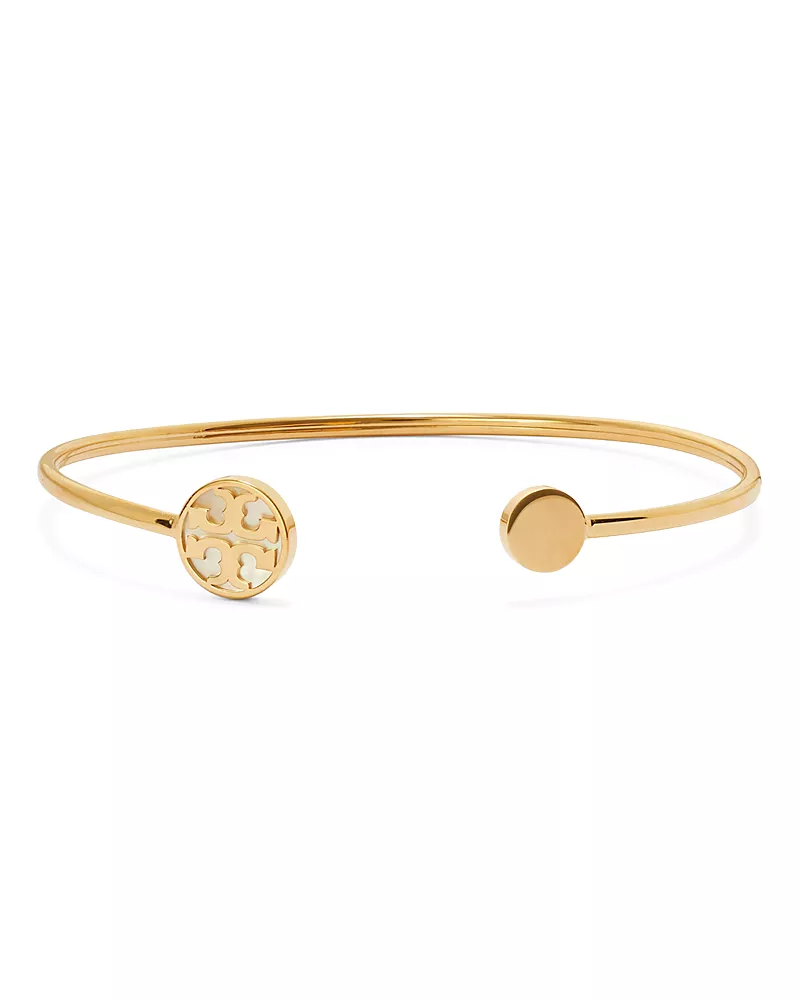 Tory Burch Icon Mother of Pearl Open Bangle Bracelet