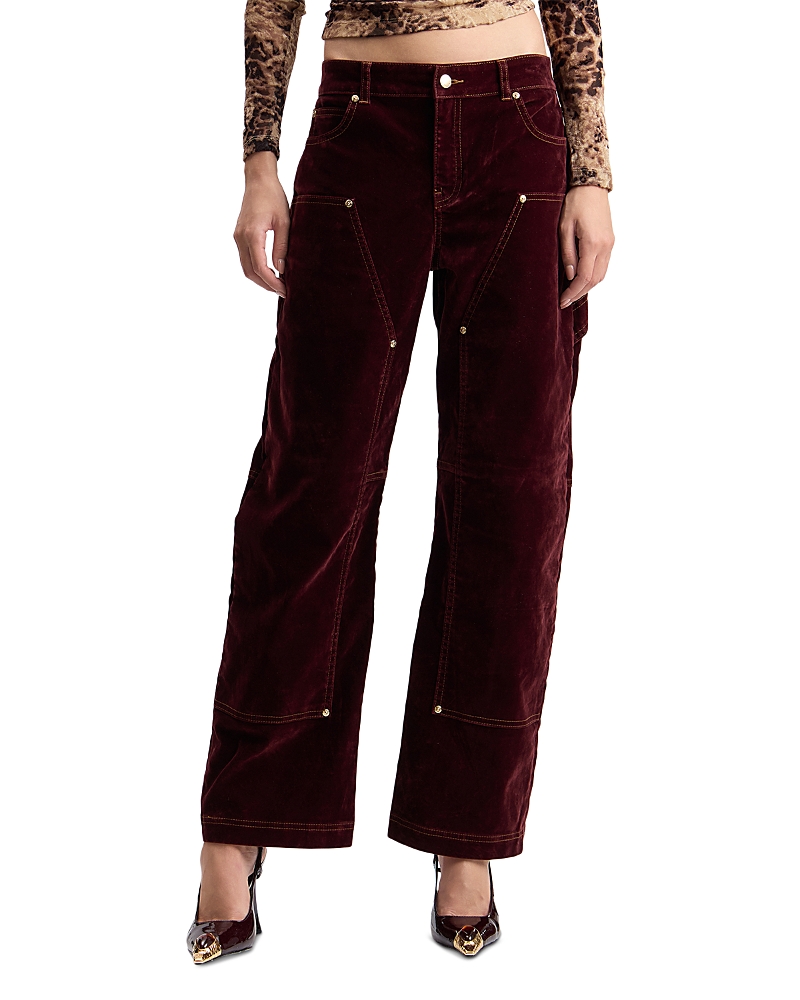 Avec Les Filles High Rise Barrel Leg Carpenter Jeans in Brandy