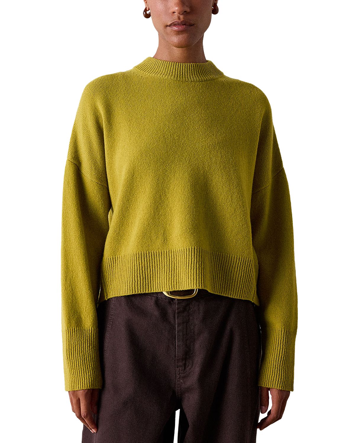 Whistles Wool Seam Detail Crewneck Sweater