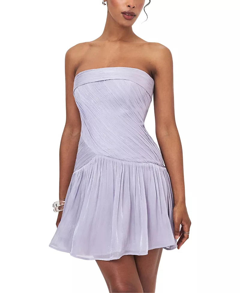 Miss Circle Yalena Crystal Organza Strapless Mini Dress