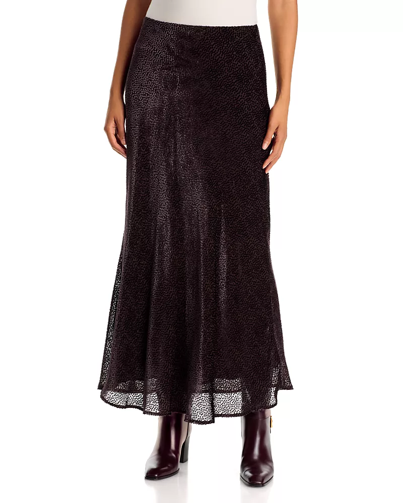 Velvet by Graham & Spencer Quinn Textured Dot Silk Skirt