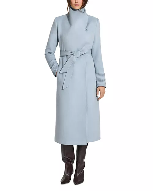 Alpaca Wool Funnel Collar Wrap Coat