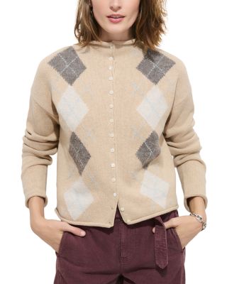 Alex Mill Taylor Argyle Cardigan Sweater In Brown