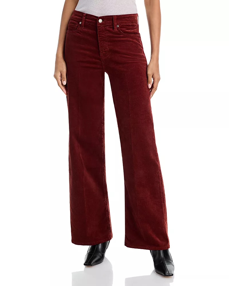 Frame Le Slim High Rise Wide Leg Palazzo Jeans in Wine