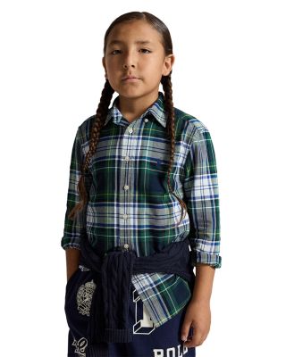 Boys' Plaid Cotton Oxford Shirt - Little Kid, Big Kid